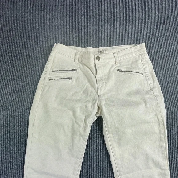 J Crew Jeans Womens 29 White Denim Skinny‎ Zipped Pockets Stretch Mid Rise 32x27 - Picture 3 of 15